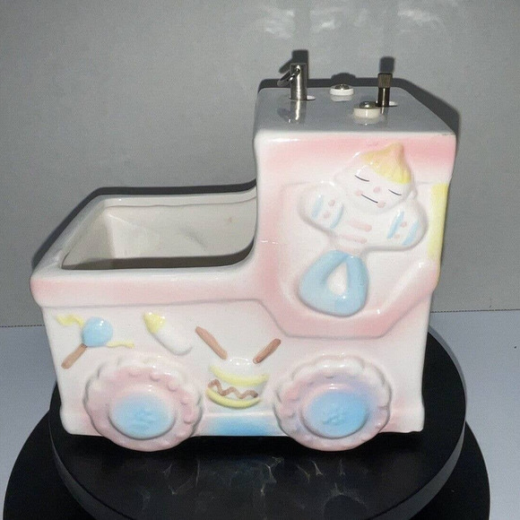 Vintage Ceramic My Neil Musical Truck Planter Truck Baby Nursery - Picture 3 of 7